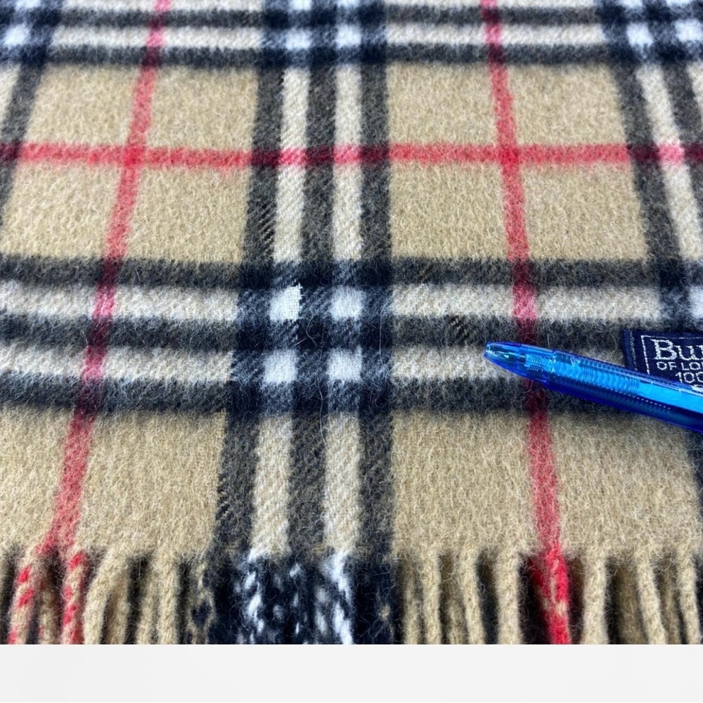 Burberry Tan and Black Plaid Scarf - Picture 3 of 8